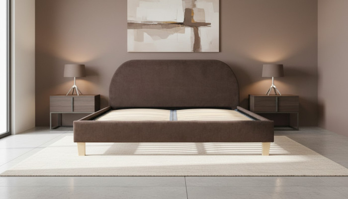 Diseño textil de lujo Cama doble moderna exclusiva para matrimonio