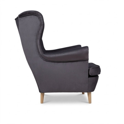 Chesterfield sillón de orejas sillón sofá tapicería asiento salón relax gris