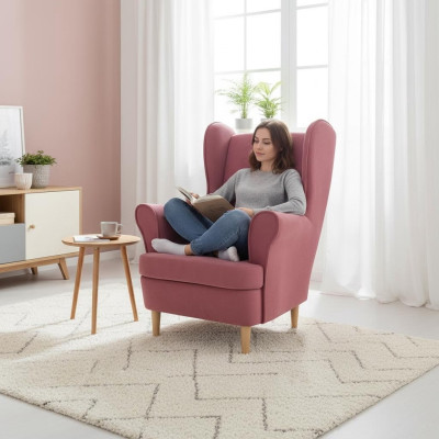 Sillón Club Lounge, diseñador, silla con respaldo acolchado, sofá de tela para una persona.
