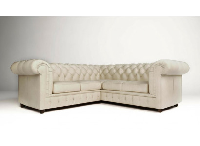 Sofá de esquina Chesterfield en forma de L tela diseño sofá acolchado asiento sofá textil