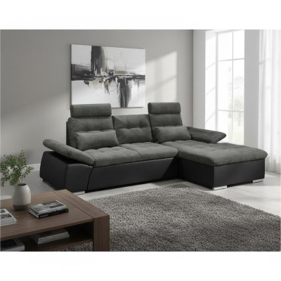 Sofá en forma de L, conjunto de salón con función de cama y diseño acolchado.