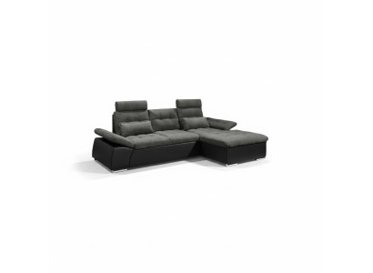 Sofá en forma de L, conjunto de salón con función de cama y diseño acolchado.
