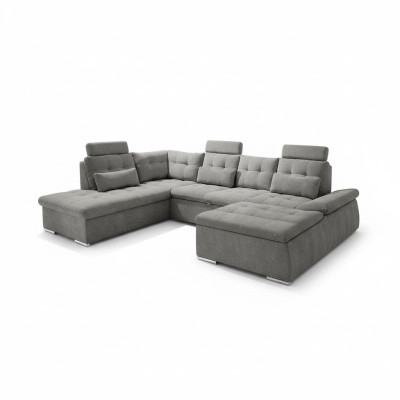 Sofá de esquina en forma de U Sofá salón Conjunto Función de cama Acolchado Diseño