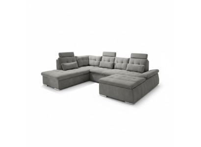 Sofá de esquina en forma de U Sofá salón Conjunto Función de cama Acolchado Diseño