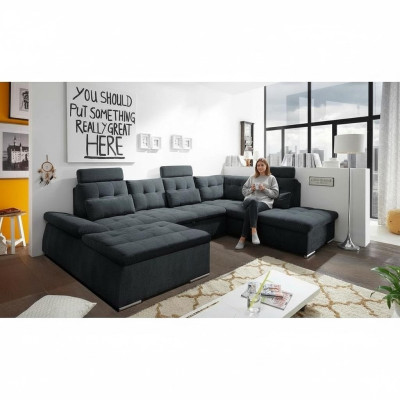 Sofá en forma de U, conjunto de sofás, acolchado, función de cama, sofá cama.