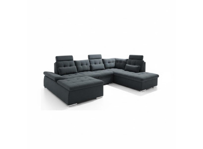 Sofá en forma de U, conjunto de sofás, acolchado, función de cama, sofá cama.