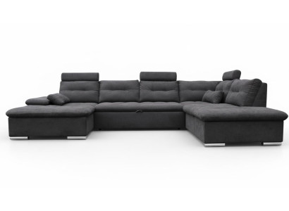 Sofá de esquina en forma de U, conjunto de sofás de tela con función de cama para la sala de estar.