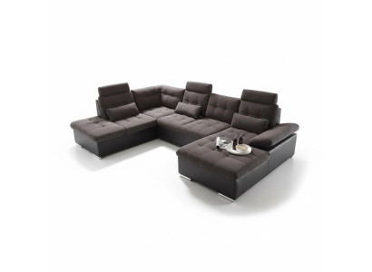 Sofá de esquina en forma de U, conjunto de sofás, función de cama, diseño de tapicería.