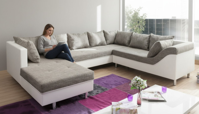 Diseño de sofá esquinero en forma de U Sofás modernos Sofá cama Ambiente de vida.