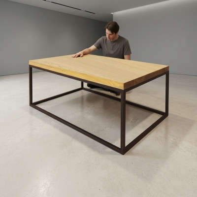 Mesa de café, mesa de centro, mesa de diseñador de metal, mesa de sala de estar, mesas nuevas de madera.