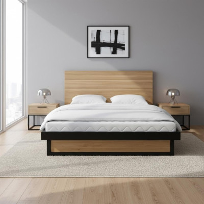 Camas elevadas somieres cama doble roble cama matrimonial muebles de madera maciza