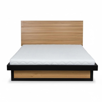 Camas tipo loft 140x200 cm Muebles de dormitorio de madera maciza Cama de madera maciza de roble metalizado