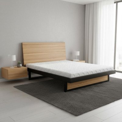 Cama de madera Cama doble Madera real 160x200cm Dormitorio Camas de madera maciza