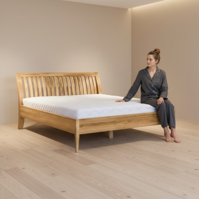 Diseño de cama de lujo para hotel, cama matrimonial de 180x200 cm, habitación doble, muebles macizos.