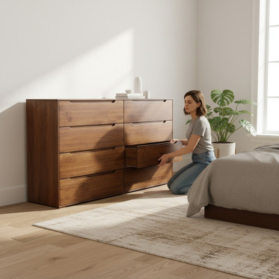 Mueble de madera auténtica, muebles de madera maciza, cómodas de madera maciza, estantes masivos, armario nuevo.