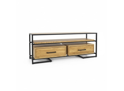 Mueble de TV de madera maciza hecho a mano.