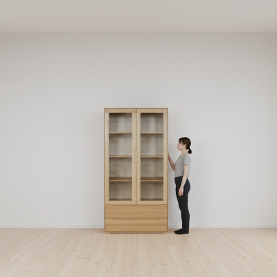 Clásico armario de vitrina Vitrina Hecho a mano Armario de madera maciza Muebles de madera.