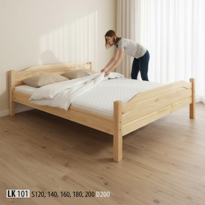 Cama de madera cama doble de madera maciza de estilo de hotel 180x200 dormitorio.