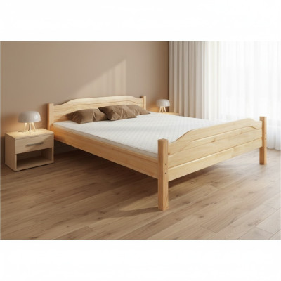 Cama de madera cama doble de madera maciza de estilo de hotel 180x200 dormitorio.