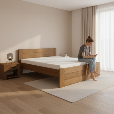 Cama de madera cama de madera real camas hotel 200x200 estilo muebles macizos dormitorio