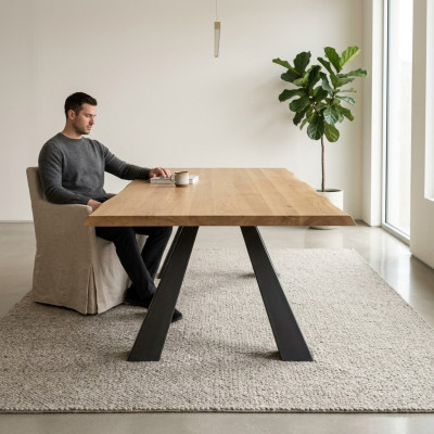 Mesa de comedor Mesa de madera Madera Mesas Mesa Comedor Madera maciza Muebles de madera maciza Sala de estar