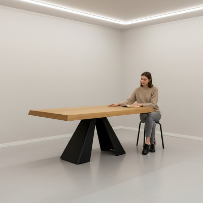 Diseño X mesa de centro de piernas de pino macizo Muebles de madera real Mesa auxiliar Mesas