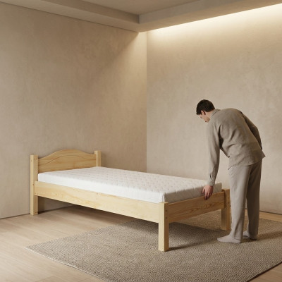 Cama de madera maciza 100x200 Individual Pino macizo Cama juvenil Cama de madera maciza Nueva