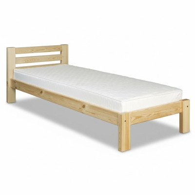Cama individual de pino macizo de madera de pino 100x200 Estructura de cama de madera nueva.