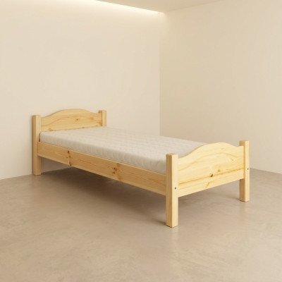 Cama individual juvenil de pino macizo de pino 100x200 hecha a mano. Nueva.