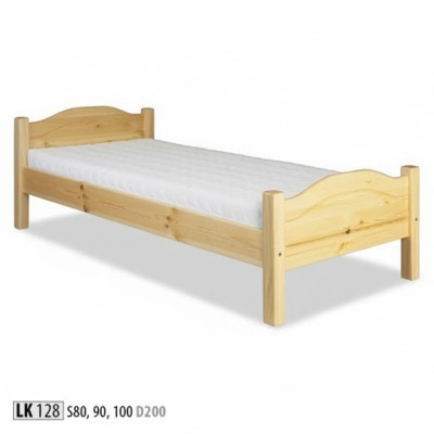 Cama individual juvenil de pino macizo de pino 100x200 hecha a mano. Nueva.