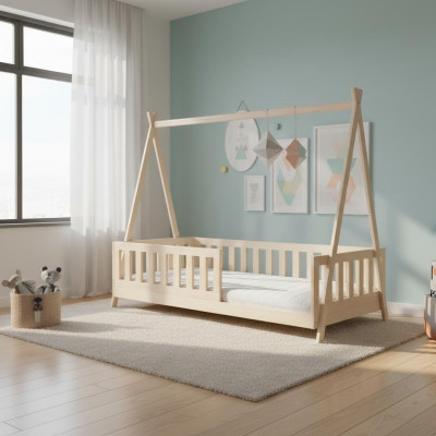 Cama de madera auténtica camas de madera camas con dosel hotel 90x200 estilo muebles macizos nuevos.