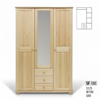 Armario de pino - Armario de madera maciza - Armario de dormitorio - Armarios rústicos nuevos