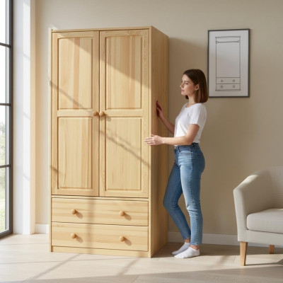 Armario de pino - Armario de madera maciza para dormitorio - Armarios nuevos