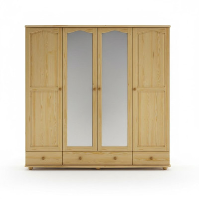 Armario de dormitorio de madera Armario Hecho a mano de madera maciza Armario de 4 puertas.