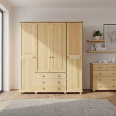 Madera maciza Armario de madera Armario Armario de dormitorio Macizo Nuevo