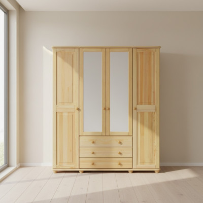 Armario Armarios Mueble Mueble para la pared 4 puertas Madera Muebles Dormitorio Nuevo