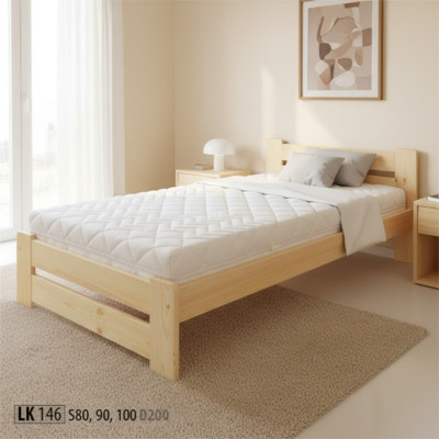Cama Cama individual Cama de pino Cuna de pino Madera maciza Cama de madera 100x200 Estructura de la cama de madera
