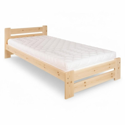 Cama Cama individual Cama de pino Cuna de pino Madera maciza Cama de madera 100x200 Estructura de la cama de madera