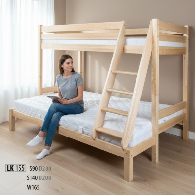 Litera litera de pino macizo de madera completa cama para niños cama alta cama nueva