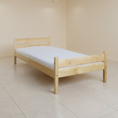 Cama individual de pino macizo de pino cama de madera de pino 100x200 marco de cama de madera