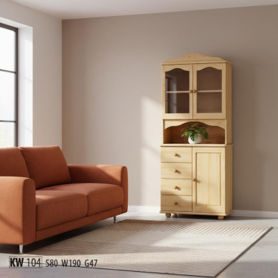 Armario de cocina de madera maciza, aparador, muebles macizos hechos a mano, vitrinas.