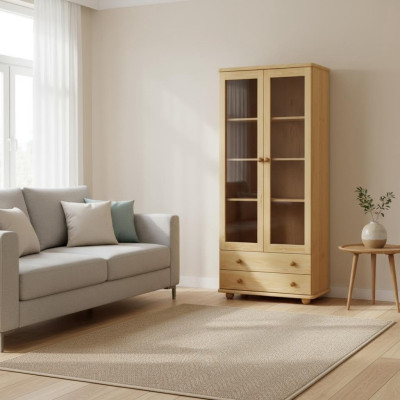 Vitrina aparador de sala de estar de madera maciza vitrinas de vidrio armario de madera maciza