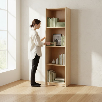 Estantería de sistema de estanterías, librería de madera de pino maciza natural, muebles de madera hechos a mano, nuevos.