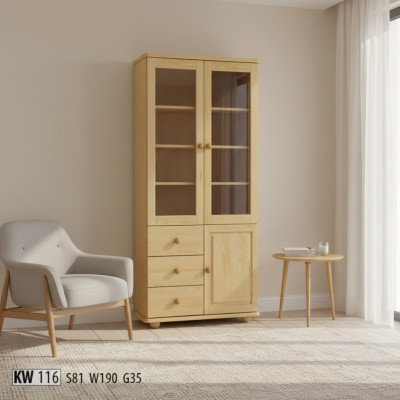 Vitrina Muebles de sala Aparador Madera Vitrinas Vidrio Armario Madera maciza
