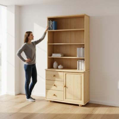 Verdadera artesanía armario de madera maciza armario de pared armarios vitrina alta vitrinas