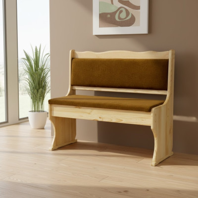 Banco de madera de pino de 100 cm de longitud, mueble macizo de cocina, auténtica madera.