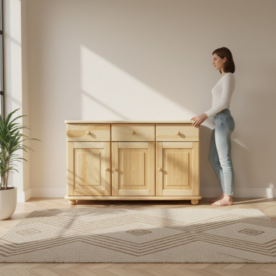 Mueble de cómoda masiva aparador armario cómoda gabinetes de madera real nuevos muebles
