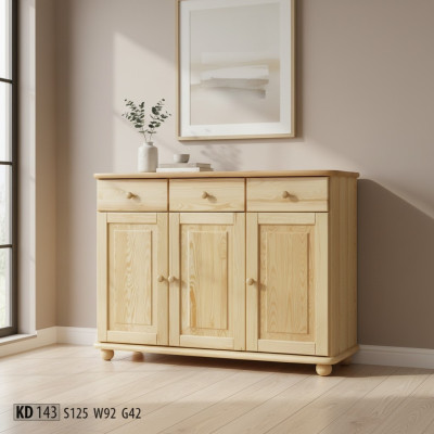 Aparador aparador cómoda Pino macizo Sala de estar maciza Madera maciza Madera