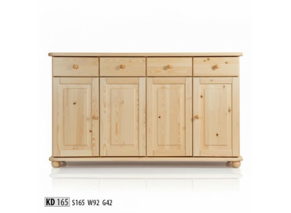 Cómoda de madera maciza de 165 cm, aparador, armario, mueble de madera maciza.