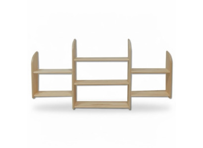 Estante de pared de madera maciza de pino de 150x69 cm con estantes de pared de madera maciza y para flores.
